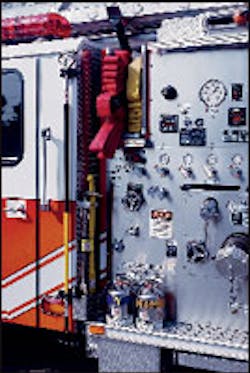It's the little things that count. Note how space was allocated for two water extinguishers, a trash hook and a pair of irons, all in this one area. The proper position of hand tools makes the job on the fireground safer and reduces the risk of serious injury, as may be the case if these tools were stored inside the cab when an accident occurred. It's the little things that count. Note how space was allocated for two water extinguishers, a trash hook and a pair of irons, all in this one area. The proper position of hand tools makes the job on the fireground safer and reduces the risk of serious injury, as may be the case if these tools were stored inside the cab when an accident occurred.