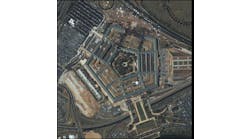 Pre- and post-attack images of the Pentagon were taken by satellite at an altitude of 423 miles by Space Imaging&rsquo;s Ikonos satellite.