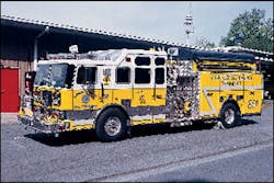 The Lower Swatara Fire Department in Pennsylvania placed in service this Seagrave CAFS-equipped pumper. The pumper maintains both Class A and Class B foam capability and is equipped with nine preconnected attack lines of various sizes and lengths. The Lower Swatara Fire Department in Pennsylvania placed in service this Seagrave CAFS-equipped pumper. The pumper maintains both Class A and Class B foam capability and is equipped with nine preconnected attack lines of various sizes and lengths.