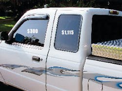The door glass on a 1996 Ford Ranger pickup truck costs approximately $300 to replace. The fixed rear window of the extended cab, a smaller piece of glass, can cost more than $1,115 to replace.