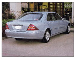 Although the side and rear window glass do not look different, this Mercedes-Benz vehicle will have some surprises for the rescuer at a crash scene. Although the side and rear window glass do not look different, this Mercedes-Benz vehicle will have some surprises for the rescuer at a crash scene.