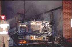 A total loss of equipment including Nesco's first fire engine from 1925 A total loss of equipment including Nesco's first fire engine from 1925