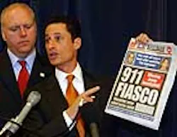 U.S. Reps. Joe Crowley (D-Queens, left) and Anthony Weiner (D-Brooklyn) use yesterday's Post to make their case in D.C. for cell-phone regulations that would make it easier to track calls. U.S. Reps. Joe Crowley (D-Queens, left) and Anthony Weiner (D-Brooklyn) use yesterday's Post to make their case in D.C. for cell-phone regulations that would make it easier to track calls.