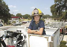 Vanessa Dominguez of the Beaufort County Fire Department doesn't let heights bother her. Dominguez not only climbs ladders for the fire department but she also recently climbed Mount Rainier in Washington.