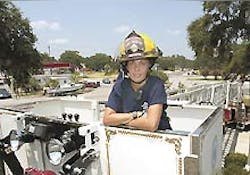 Vanessa Dominguez of the Beaufort County Fire Department doesn't let heights bother her. Dominguez not only climbs ladders for the fire department but she also recently climbed Mount Rainier in Washington. Vanessa Dominguez of the Beaufort County Fire Department doesn't let heights bother her. Dominguez not only climbs ladders for the fire department but she also recently climbed Mount Rainier in Washington.