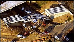 A bridge at the Miss. 304 overpass under construction over U.S. 51 collapsed Monday, crushing a car driven by Jerrell Robinson, 20, of Horn Lake and killing him. A bridge at the Miss. 304 overpass under construction over U.S. 51 collapsed Monday, crushing a car driven by Jerrell Robinson, 20, of Horn Lake and killing him.