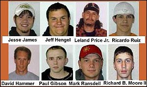 The eight firefighters killed in a van crash near Vale, Oregon.