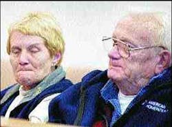 Alan Baird II, right, reacts as his son Alan Baird III appears in court. Alan Baird II, right, reacts as his son Alan Baird III appears in court.