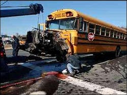 Investigators are still reviewing yesterday&apos;s crash between a Stafford County school bus and a Hartwood firetruck.