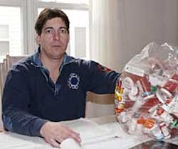 PAINFUL BATTLE: Former firefighter Michael Romanelli, with a bag of medications he has taken for his injured back, has been trying to get a full disability pension since 1989.