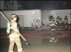 The firefighter working as the &lsquo;interior truck&rsquo; should be trained on selecting the right type of pole or hook for the type of building being entered.
