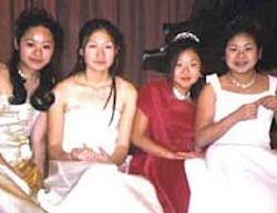 From left, Hana Yoo, 14, who died in the fire, and Gong Joo, 14, Meena Yoo, 12, and Winnie Chung, 11, who were injured.