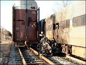 The Camero was reduced to a pile of melted metal after collision.
