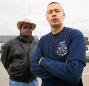Shane Shifflett, right, and Mitch Boyer are working to start a Vado, N.M., volunteer fire department.