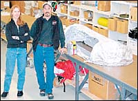 Leslie Anderson and Tony Petrilli helped develop the latest generation of firefighter protection equipment, including new fire shelters.