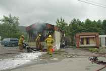 At trailer fire in Lookout Valley