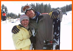 Ryan and Trista Skiing