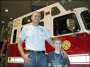 Randy West and his son Michael at Firehouse Expo.