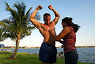 Miramar firefighter oils up before photo shoot