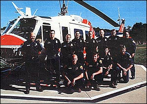 California Department of Forestry firefighter Eva Schicke, back row, third from the left, is shown in a photo with fellow Helitack Crew members released by the California Department Forestry in Sacramento, Calif., on Monday, Sept. 13, 2004. Eva Schicke, 24, was killed fighting a fire in the Stanislaus National Forest on Sunday. Schicke is the first female firefighter killed in the line of duty.