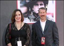 Eric and Michelle on the red carpet in front of the El Capitan Theater before the World Premiere showing of Ladder 49, Monday, September 20, in Hollywood.
