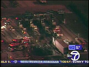 The mattress caught fire, the truck caught fire and then that fire extended to the toll plaza itself. The truck driver and the toll collector escaped without injury.