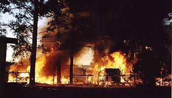 Evans and husband, McCoy, a retired fireman, have been camping at the site for eight years. The couple plans to repair the damage caused by the fire.