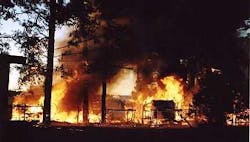 Evans and husband, McCoy, a retired fireman, have been camping at the site for eight years. The couple plans to repair the damage caused by the fire. Evans and husband, McCoy, a retired fireman, have been camping at the site for eight years. The couple plans to repair the damage caused by the fire.