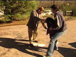 After making it to dry land, Jeb joyously greeted his caretakers, as well as a reporter After making it to dry land, Jeb joyously greeted his caretakers, as well as a reporter