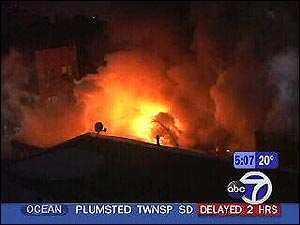 A huge fire lit up the skies in New Jersey overnight. It broke out in embroidery shop in the town of West New York. That is where we find reporter Jen Maxfield with the lastest on the story Tuesday morning.