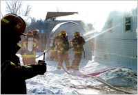 Firefighters from Graafschap, Overisel, and Saugatuck Township responded to a housefire at Country Acres Mobile Home Park on Tuesday afternoon.