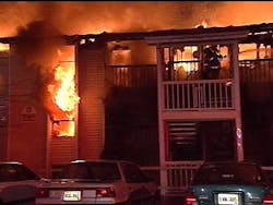 Flames engulfed a building at the Belle Valley Apartments early Monday morning, damaging 14-16 apartment units in the complex Flames engulfed a building at the Belle Valley Apartments early Monday morning, damaging 14-16 apartment units in the complex