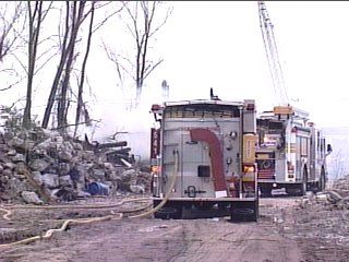 Firefighters stuggled to reach the source of the fire.