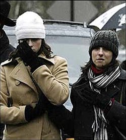 GRIEF: Mourners leave a Teaneck synagogue after yesterday's funeral for the children. GRIEF: Mourners leave a Teaneck synagogue after yesterday's funeral for the children.