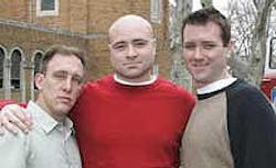MASS APPEAL: When a fire started at St. Teresa's in Queens, fireman Kenny O'Connor (center), brother Chris (right) and pal Anthony Ross sprung into action. MASS APPEAL: When a fire started at St. Teresa's in Queens, fireman Kenny O'Connor (center), brother Chris (right) and pal Anthony Ross sprung into action.