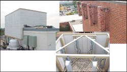 An example of a properly designed restricted area near UHF antennas on a roof setback. An example of a properly designed restricted area near UHF antennas on a roof setback.