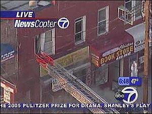 The fire appeared to have been knocked down but not officially under control as of about 7:00 a.m.