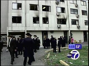 Seven other residents were treated with less serious injuries, including two women - ages 21 and 18 - who were hurt when they jumped from a second floor window. Five firefighters were also injured.