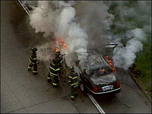 This fire left only the left lane open causing a delay in traffic going eastbound on the Nassau Expressway.
