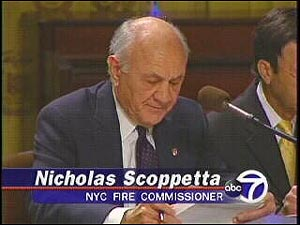Nicholas Scoppetta, NYC Fire Commissioner: 'The issue of a rivalry between the police and fire departments is often raised. I don't think it's productive to deny the rivalry has existed, but I do not believe that this rivalry has been at the heart of the debate, I do believe that to whatever extent the rivalry does exist, it needs to be eradicated from all operations.'