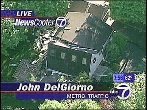 There appeared to be construction going on at the time. The walls of the house were blown outward by the blast.