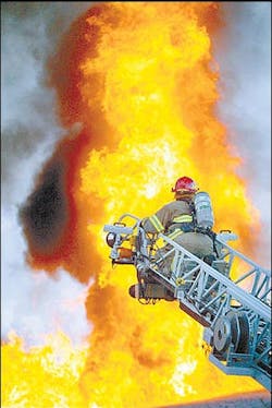The fire was reported about 7:30 p.m on Sunday May 28, 2005.(AP Photo/The Tribune, Amy Taborsky) The fire was reported about 7:30 p.m on Sunday May 28, 2005.(AP Photo/The Tribune, Amy Taborsky)