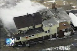 The house sustained major structural damage in the fire and was demolished later that night. The house sustained major structural damage in the fire and was demolished later that night.