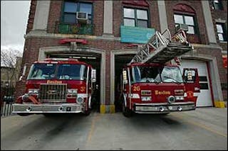 Boston Fire Engine 37 and Ladder 26 Responding 