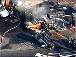 (Staten Island-WABC, September 2, 2005) - A car crashed into a gas station in the Richmond Town section of Staten Island. (Staten Island-WABC, September 2, 2005) - A car crashed into a gas station in the Richmond Town section of Staten Island.
