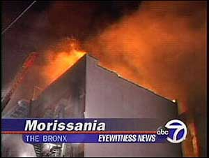 (New York -WABC, September 11, 2005) - More than 53 people are homeless after a huge fire early morning fire in the Bronx.