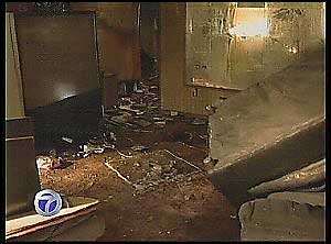 Firefighters were injured while battling a blaze in this Detroit house.