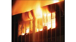 Though the situation proposed is theoretical, L.A. City and County firefighters battled an actual blaze in a four-story office building in Playa Del Rey, CA, on Aug. 31, 2005. Firefighters attacking the blaze with handlines on the fourth floor encountered heavy smoke and heat. The blaze was controlled in one hour. In all, 110 L.A. firefighters responded
