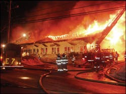 Tilton-Northfield Ladder 1 and multiple street guns protect the exposure 30 feet from division D. Tilton-Northfield Ladder 1 and multiple street guns protect the exposure 30 feet from division D.