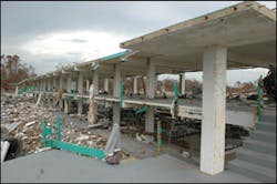 The Palace Casino in Biloxi, severely damaged by Katrina, lies partially submerged. The Palace Casino in Biloxi, severely damaged by Katrina, lies partially submerged.